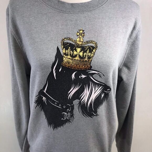 Juicy Couture Gray Dog with Crown Sweatshirt S - Picture 4 of 7